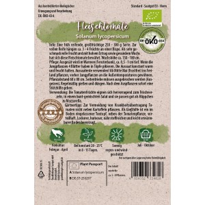 Samentüte Quedlinburger Bio-Fleischtomate Rot. Großfrüchtige Tomatensorte für den Garten.