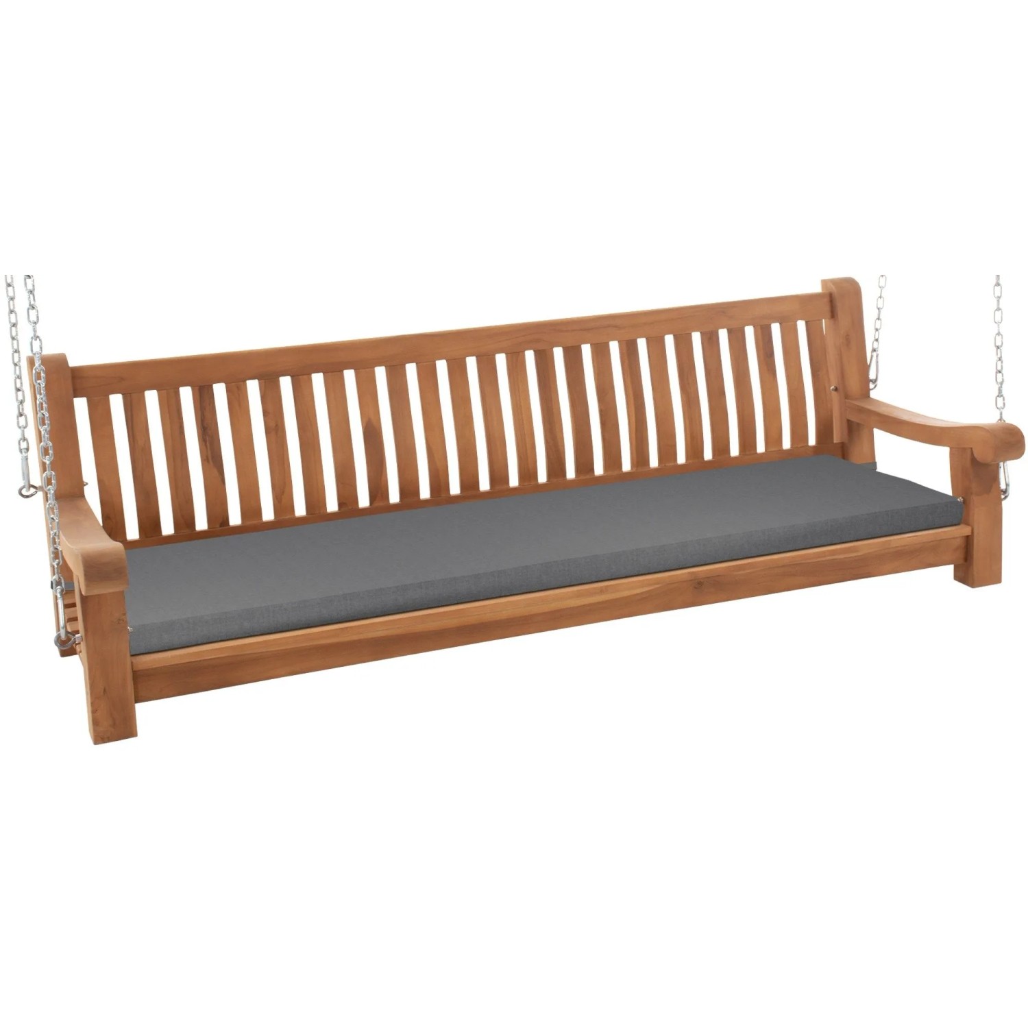 DELUKE Schaukelbank MUVER Holz Dunkelgrau 200x70x62cm Hängebank Gartenschaukel Zum Aufhängen Veranda-Schaukel