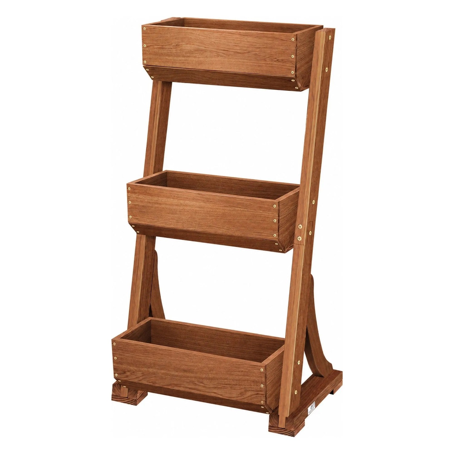 KESSER Hochbeet mit Etagen Pflanztreppe Etagenhochbeet 3 Etagen Braun