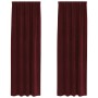 vidaXL Vorhänge 2 Stk Weinrot 140 x 245 cm Samt 4107306