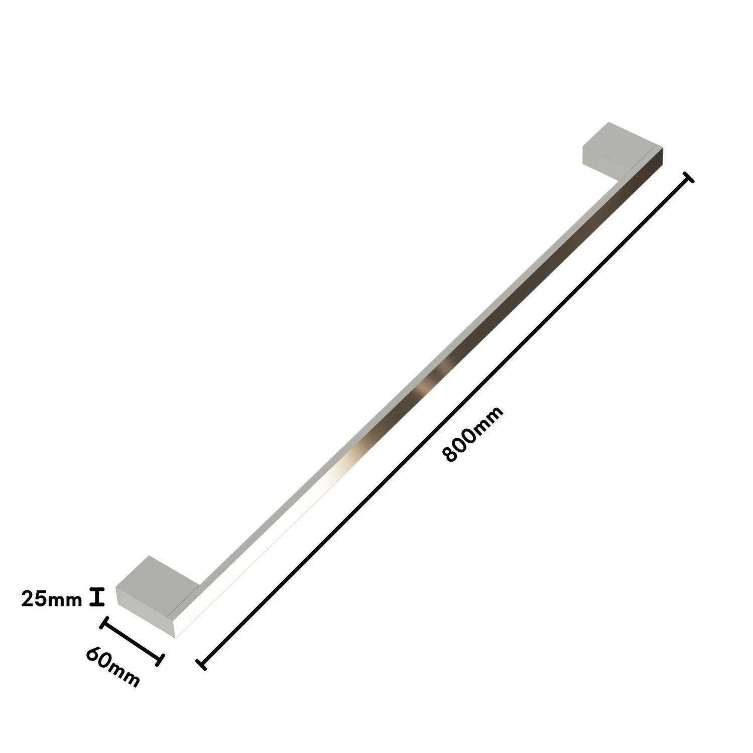 Kalb 80cm Handtuchhalter Lenn, Chrom, Aluminium, extra lang, doppelte Wandbefestigung.