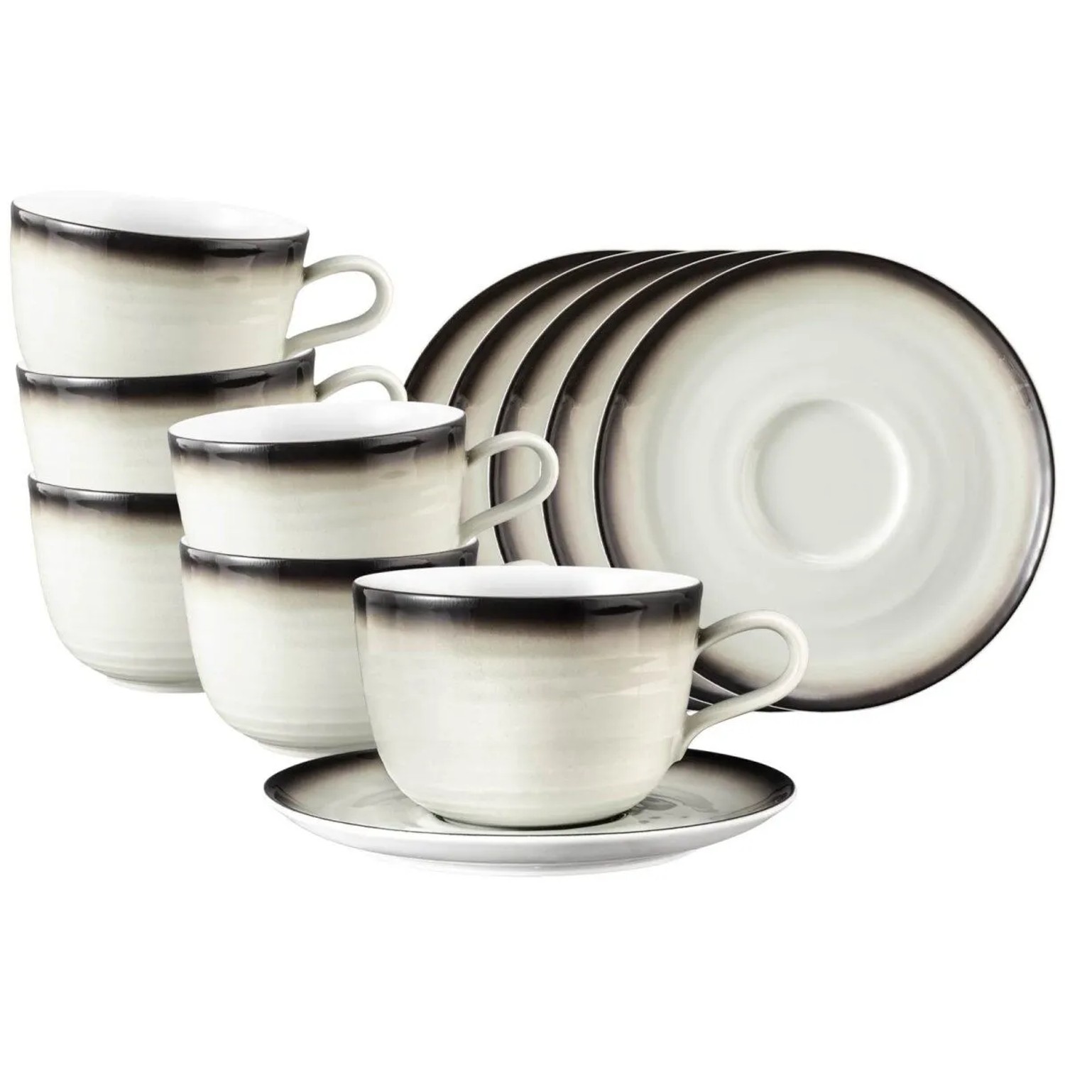 Seltmann Weiden Terra Milchkaffeetassen mit Untertassen 400 ml 6er Set Corso