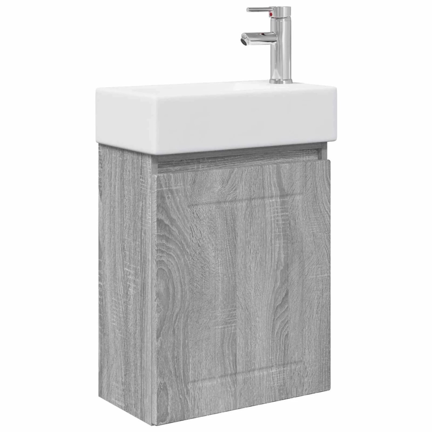 vidaXL Badezimmer Waschtischunterschrank mit Wasserhahn Grau Sonoma 889497