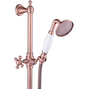 PaulGurkes Kupfer Duschsystem im Antik-Stil mit Regendusche und Handbrause.