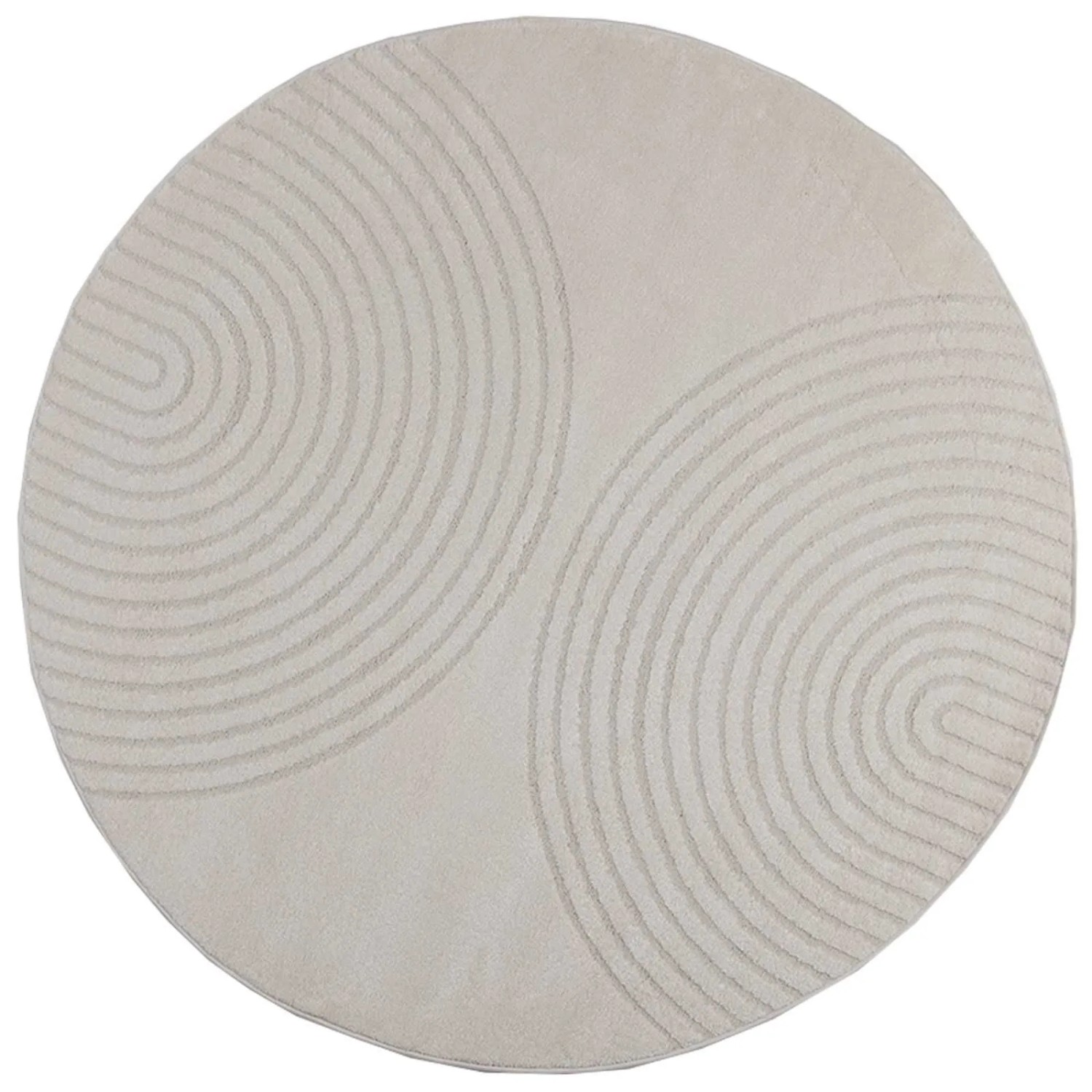 vidaXL Bereichsteppiche Rund GALATI Creme Ø 200 CM Polyester 42022803