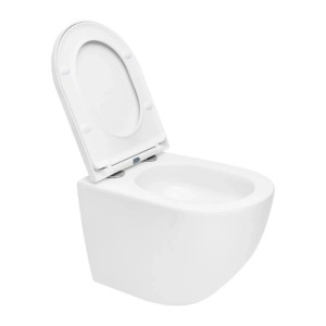Swiss Aqua Technologies Wand-WC Rund Tornado Spülung Spülrandlos SoftClose Weiß
