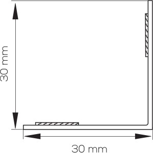 Weiße, selbstklebende Winkelleiste 30x30 mm, 2,5 m Länge für Fenster und Ecken.