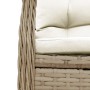 Detailansicht: Beige Poly Rattan Gartenstuhl mit Kissen aus der vidaXL 5-tlg. Essgruppe.