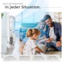 Tectake Turmventilator Polar 80° Oszillation  20 W 8 Geschwindigkeitsstufen  Maximal  und Schlafmodus Weiß 14 50 x 14 50 x 55 50 cm Weiß_3