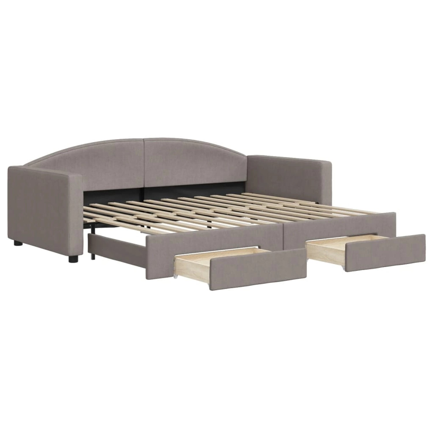 vidaXL Tagesbett Ausziehbar mit Schubladen Taupe 90x200 cm Stoff1886829 günstig online kaufen