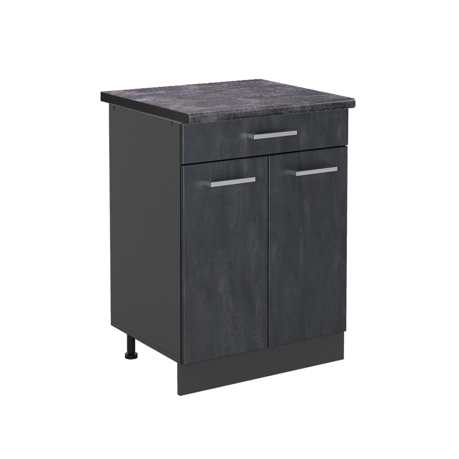 Vicco Küchenunterschrank R-Line Schwarz Beton/Anthrazit 80 cm AP Anthrazit