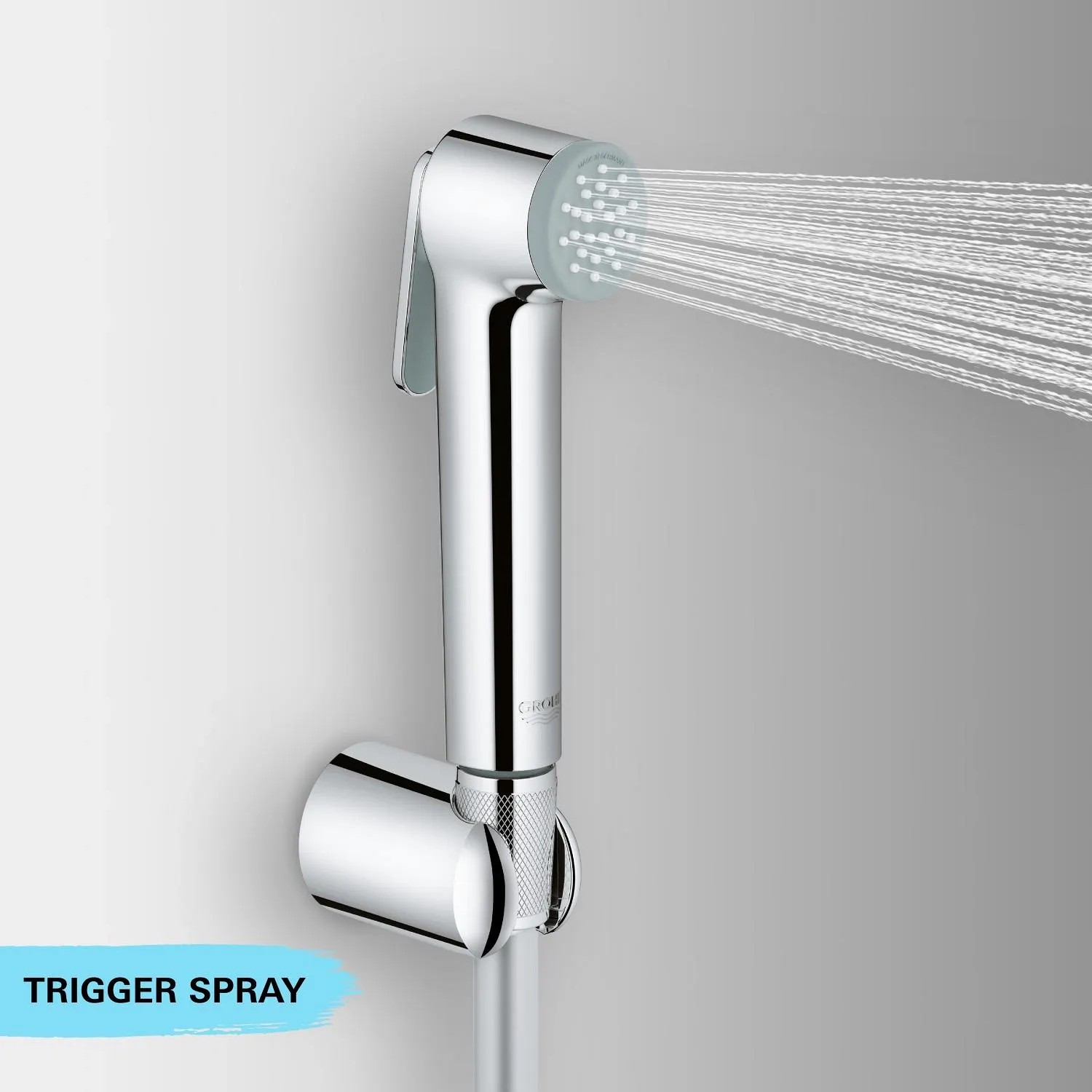 Grohe QuickFix Handbrause Vitalio Trigger Spray 30, Chrom, mit Wasserstrahl.