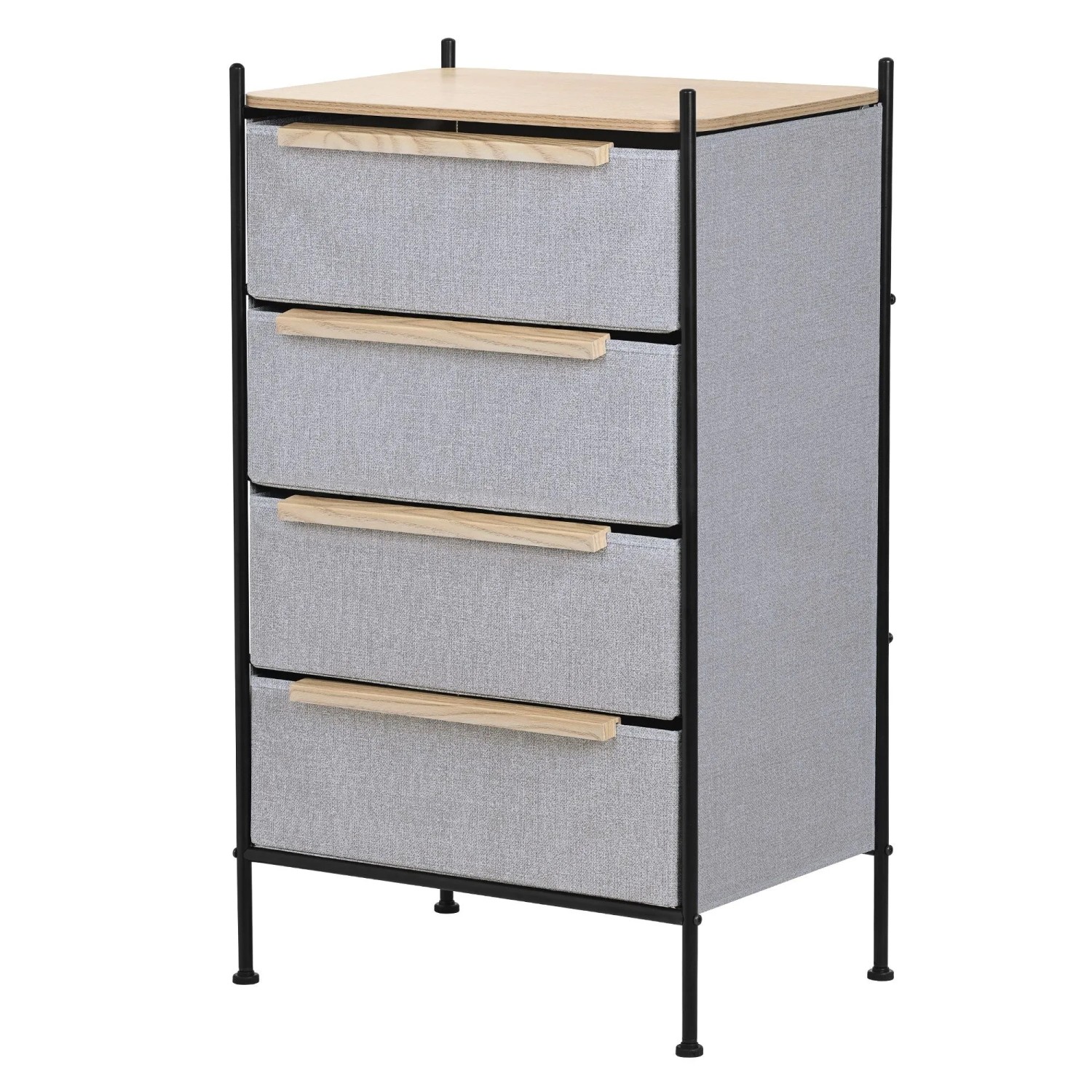 ML-Design Kommode mit 4 Schubladen aus Stoff 58x98x42,5 cm Grau günstig online kaufen