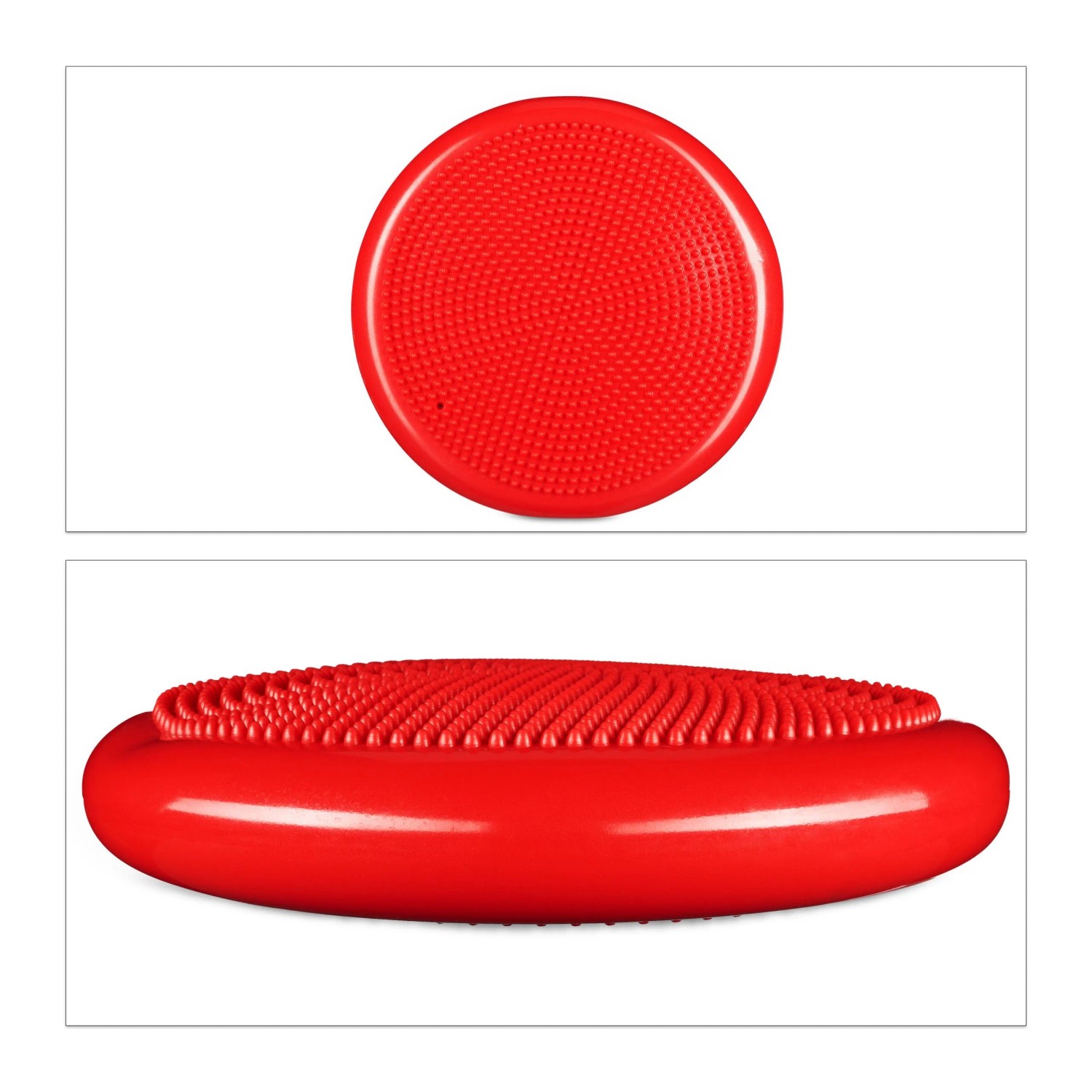 Relaxdays Balancekissen Kunststoff Rot mit Luftpumpe 33 cm 1 kg
