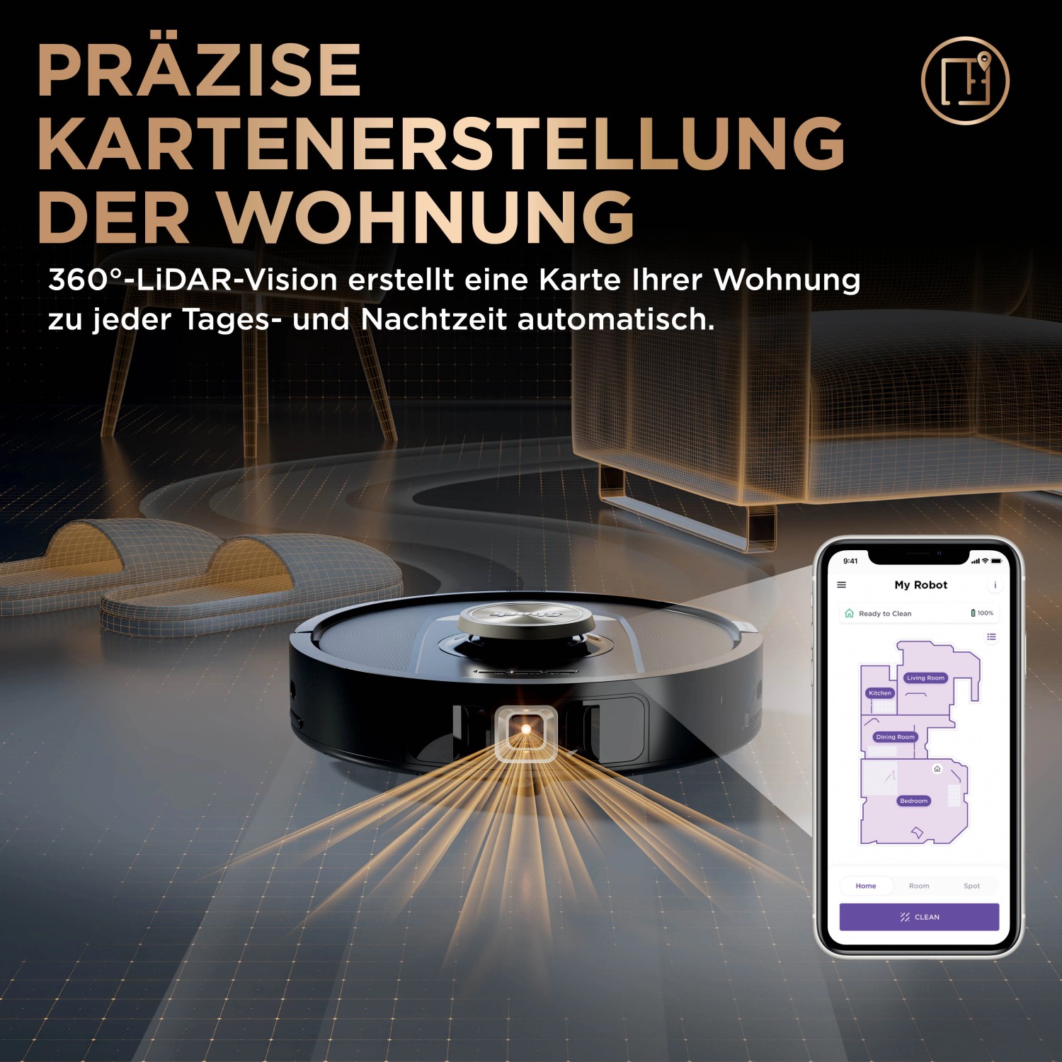 Shark Saug- und Wischroboter RV2800ZEEU mit Kartenerstellung und App-Steuerung.