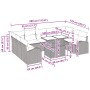 Hellgraues 10-teiliges Garten-Sofa-Set mit Tisch aus Polyrattan von vidaXL. Gartenmöbel für Terrasse und Garten.