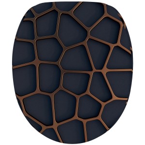 Sanilo WC-Sitz Mesh mit Absenkautomatik, Holz Toilettendeckel mit Muster.