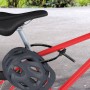 Basi Kabelbinderschloss sichert Fahrradhelm am Fahrrad. Fahrradschloss Set in Rot und Schwarz.