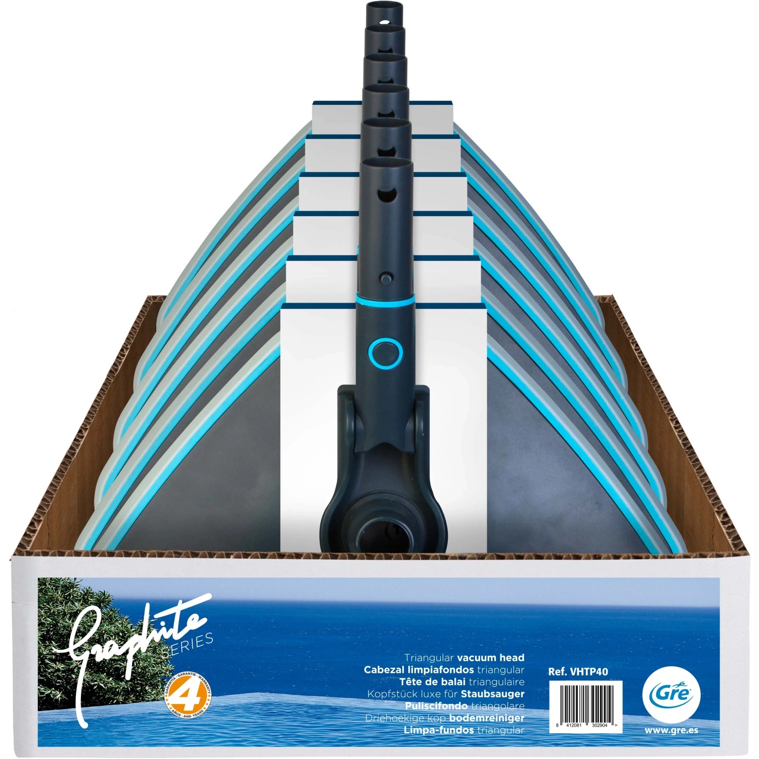 Gre Graphite Poolsauger-Aufsatz, dreieckig, zur Poolbodenreinigung.