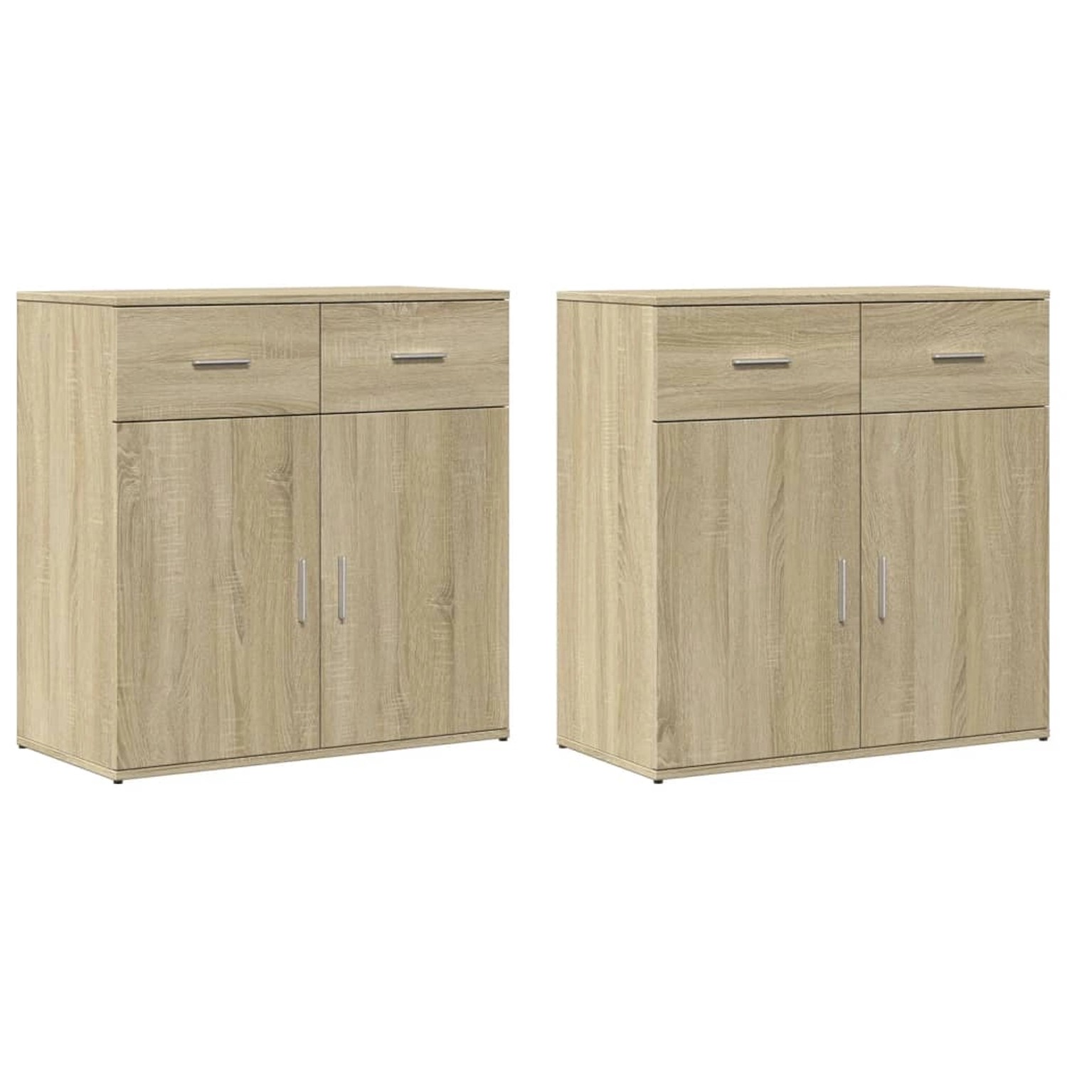 vidaXL Sideboards 2 Stk Sonoma-Eiche 79x38x80 cm Holzwerkstoff 3276618 günstig online kaufen