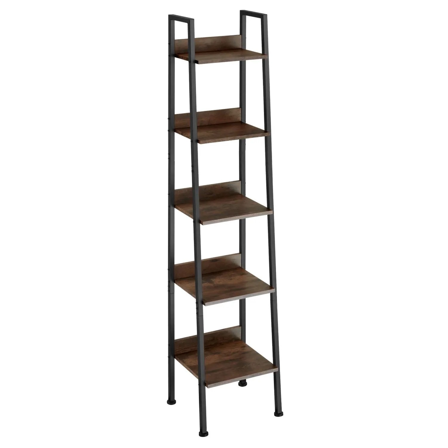 Tectake Leiterregal Folkestone Industrial Style Holz und Stahl  35 50 x 31 50 x 170 50 cm Industrial Holz Dunkel  Rustikal