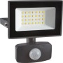 Grauer LED Strahler 20W mit Sensor für den Außenbereich.