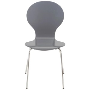 DELUKE 4er Set Besucherstuhl ATHENS Holz Grau 43x45x86cm Konferenzstuhl Wartezimmerstuhl Bürostuhl