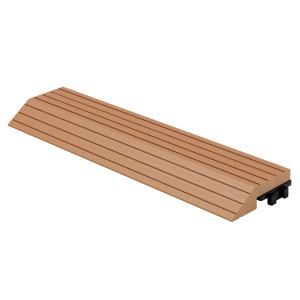 ML-Design WPC Abschlussleiste, hellbraun, für WPC-Fliesen. Kantenabschluss für Bodenplatten.