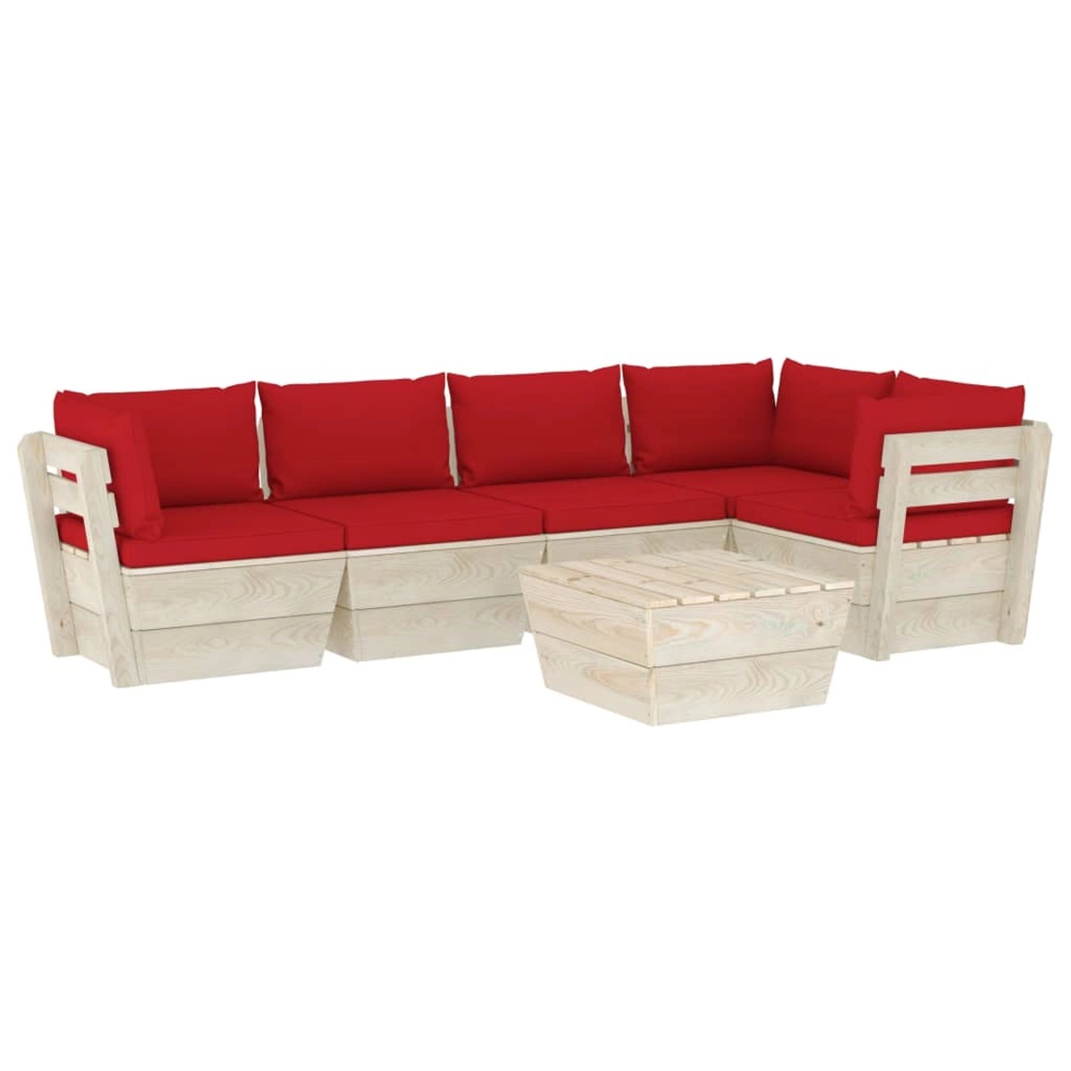 vidaXL 6-tlg Garten-Sofagarnitur aus Paletten mit Kissen Fichtenholz Modell 79
