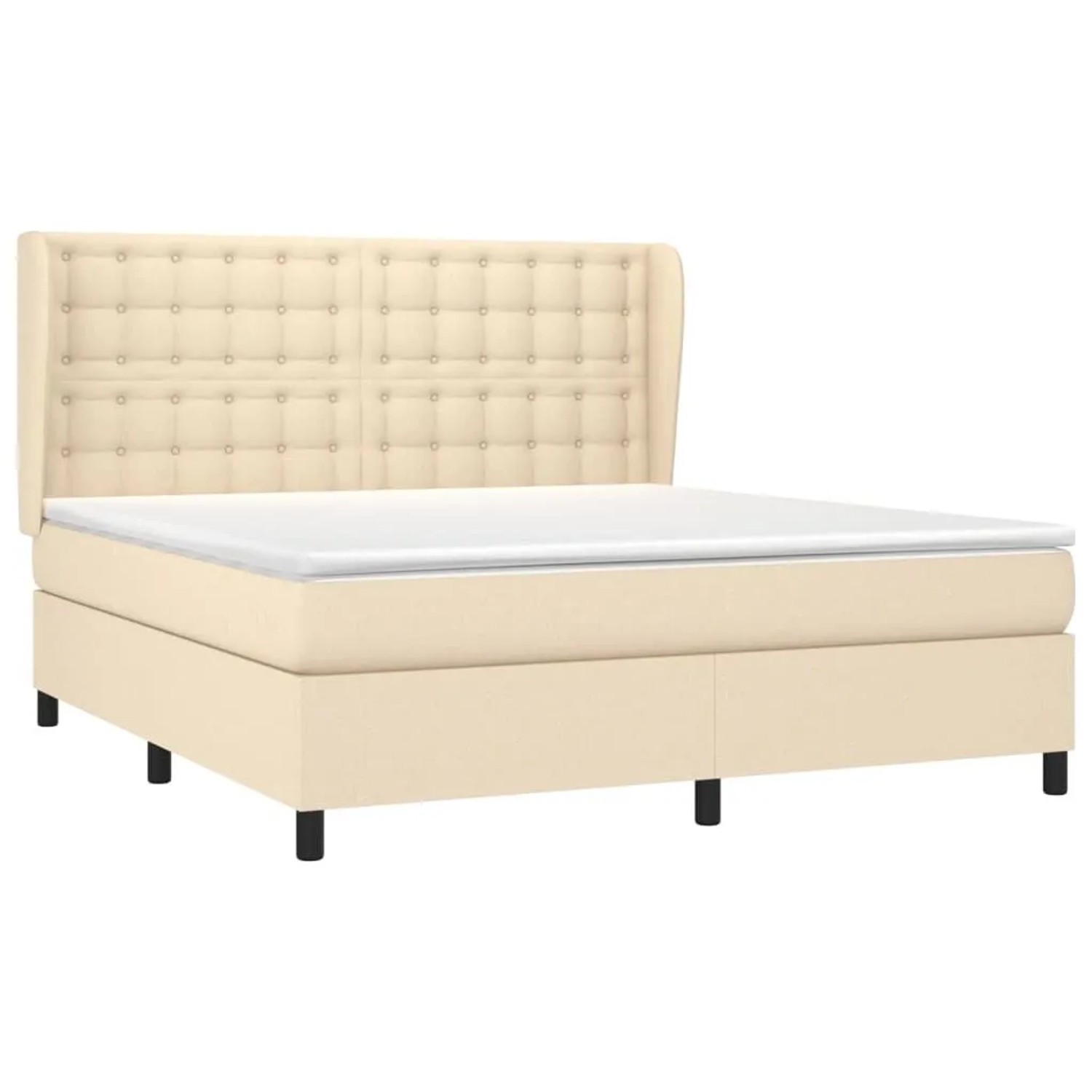 vidaXL Boxspringbett mit Matratze Creme 160x200 cm Stoff 3128298 günstig online kaufen