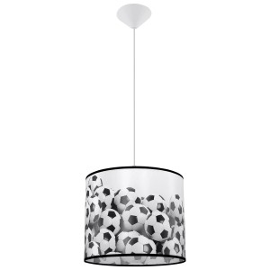 Sollux Lighting Hängeleuchte FootBall B 30, weiße Lampe mit Fußball-Motiv für Kinderzimmer.