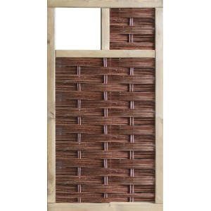 T & J Weidengeflechtzaun Labo-3D mit Fenster, 94x180cm, Sichtschutz für Garten.