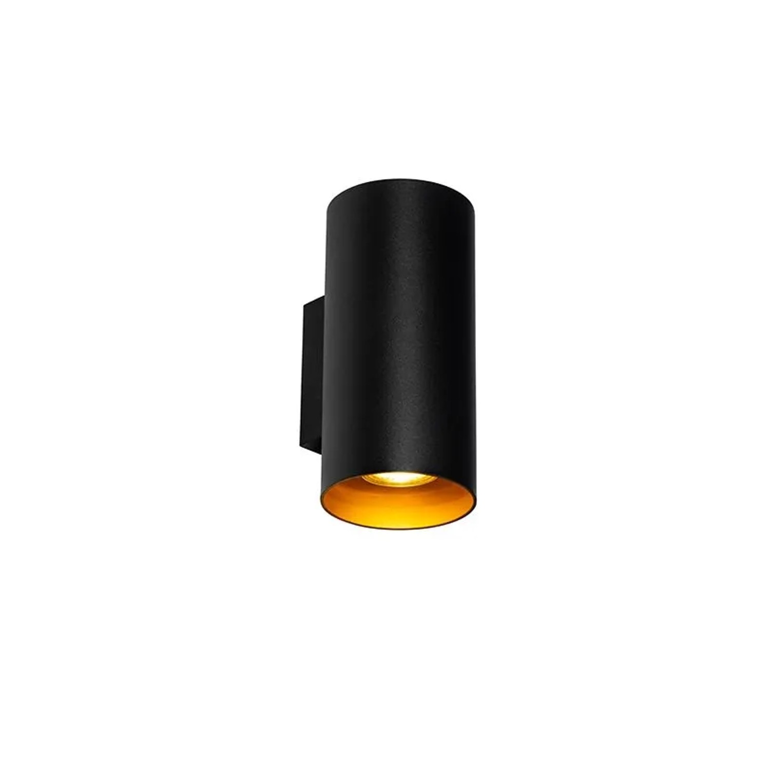 QAZQA Design Wandleuchte Schwarz mit Gold GU10 50mm Sab