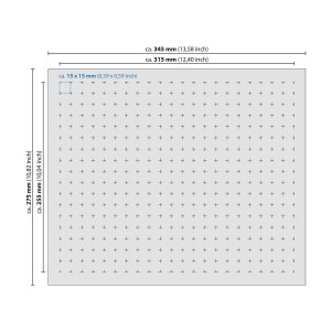 HMF 1458-25 Rasterschaumstoff Würfelschaum 345 x 275 mm Koffereinlage Tabletop Höhe 25 mm