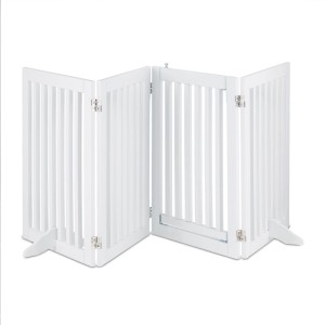 Relaxdays Treppenschutzgitter MDF Weiß Mit Tür 70 cm x 207 cm x 30 cm 11,5 kg