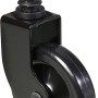 Schwarze Wagner Teewagenrolle mit Stift und Hülse, Ø 50mm, Tragkraft 25kg.