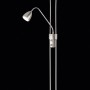 Moderner LED-Deckenfluter, 2-flammig, Nickel matt mit Lesearm. Ideal als zusätzliche Lichtquelle.
