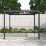 MWH Pergola Origin 88 Anthrazit 3x3m mit verstellbarem Lamellendach und stabilen Stahlpfosten auf Terrasse.