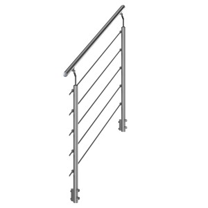 Dolle Außentreppe Gardentop Geländer Startset für 4 Stufen mit Edelstahlstäben