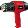 Einhell Heißluftpistole TE-HA 2000 E, rotes Gehäuse mit schwarzem Kopf und Düsenaufsatz.