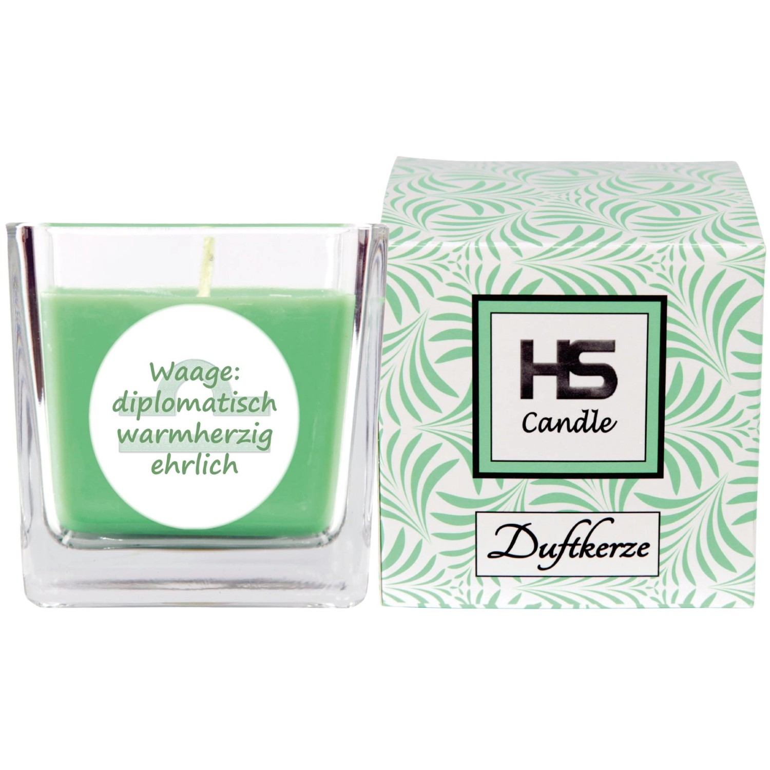 HS Candle Duftkerze Sternzeichen Waage im Glas mit Verpackung, Coconut Limes Duft.
