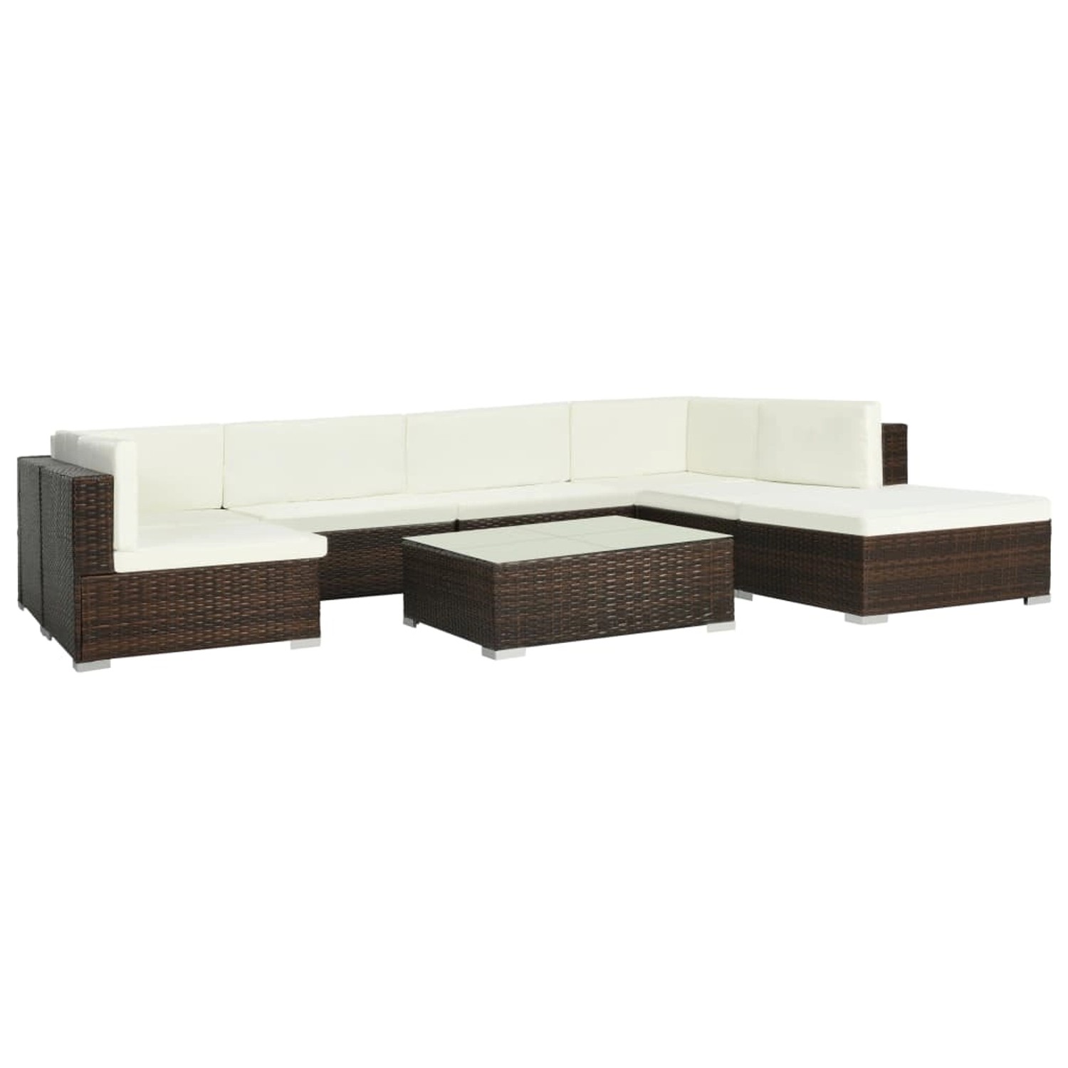 vidaXL 8-Tlg Garten-Lounge-Set mit Kissen Poly Rattan Braun 313751 günstig online kaufen