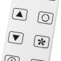 Fernbedienung für Emerio Mobile Klimaanlage 9000 BTU mit verschiedenen Funktionsknöpfen.