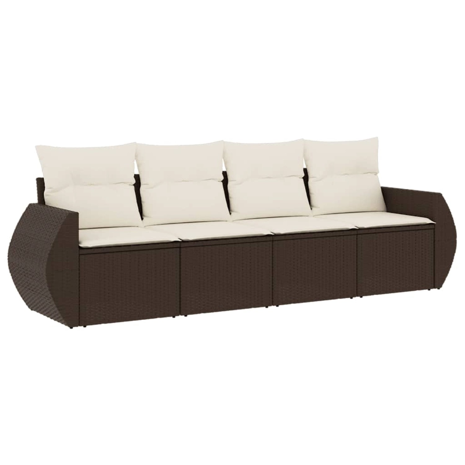 vidaXL 4-Tlg Garten-Sofagarnitur mit Kissen Braun Poly Rattan 3221082 günstig online kaufen