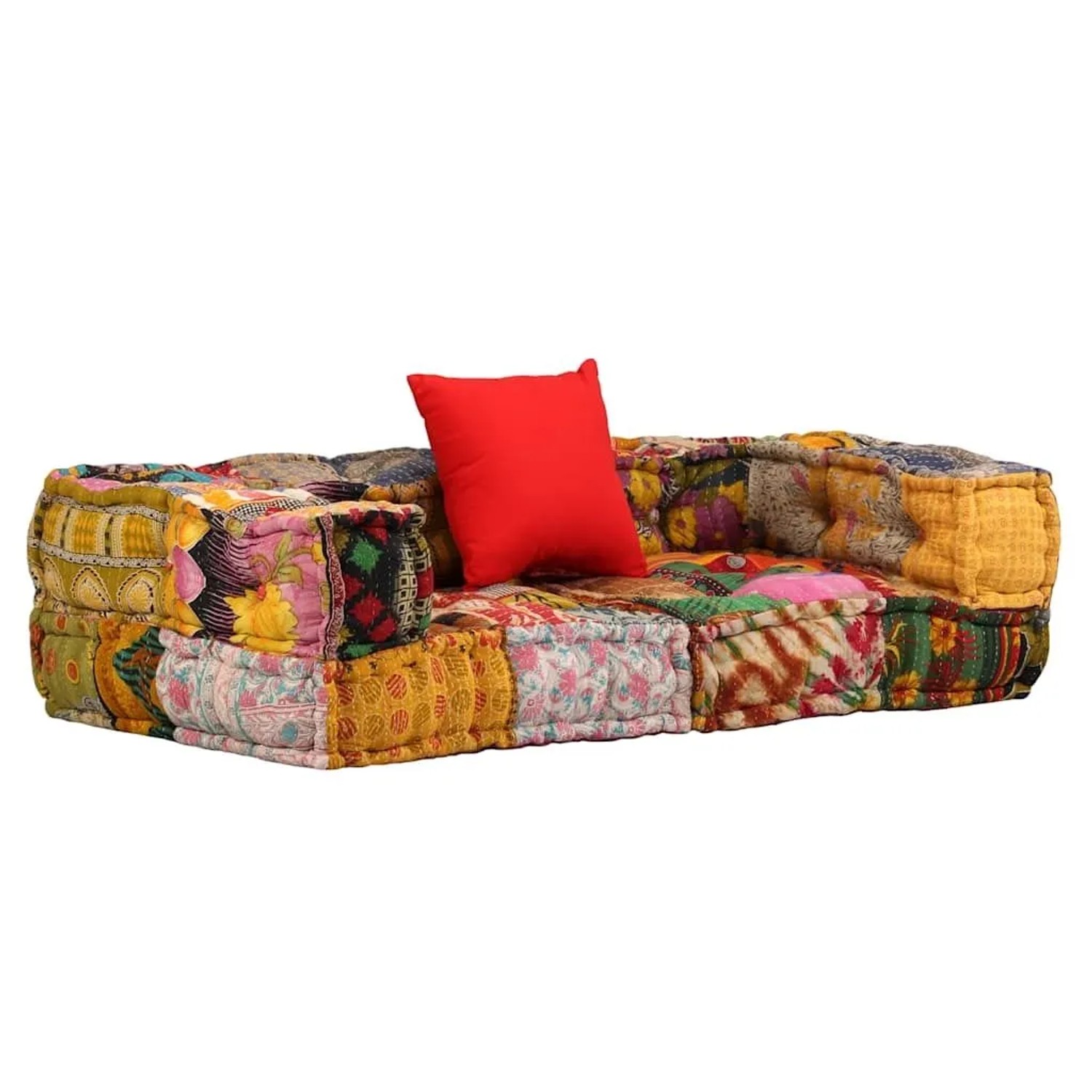 vidaXL 2-Sitzer Modularer Pouf Patchwork Stoff 244987
