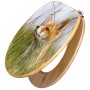Banjado WC-Sitz aus Bambus mit Fuchsmotiv. Toilettendeckel aus Holz mit Universal Scharnieren.