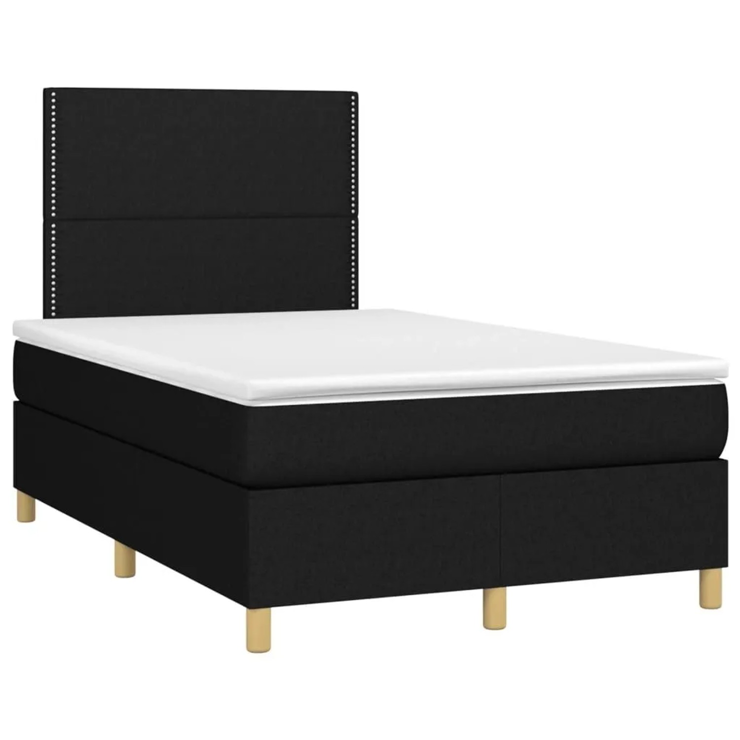 vidaXL Boxspringbett mit Matratze & LED Schwarz 120x200 cm Stoff 3135343 günstig online kaufen
