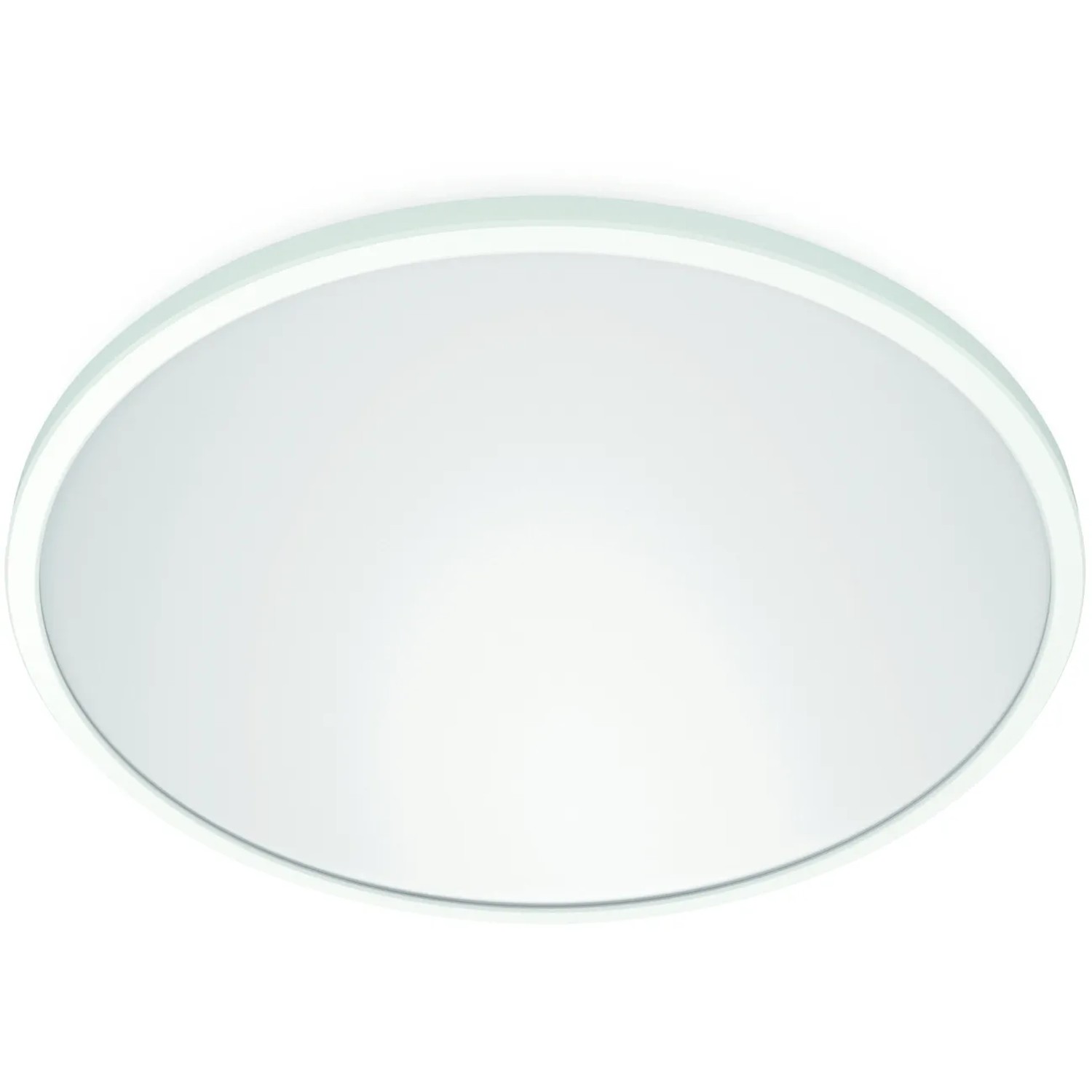 Weiße, runde WiZ LED-Deckenleuchte SuperSlim, 3800 lm, Ø 55 cm.