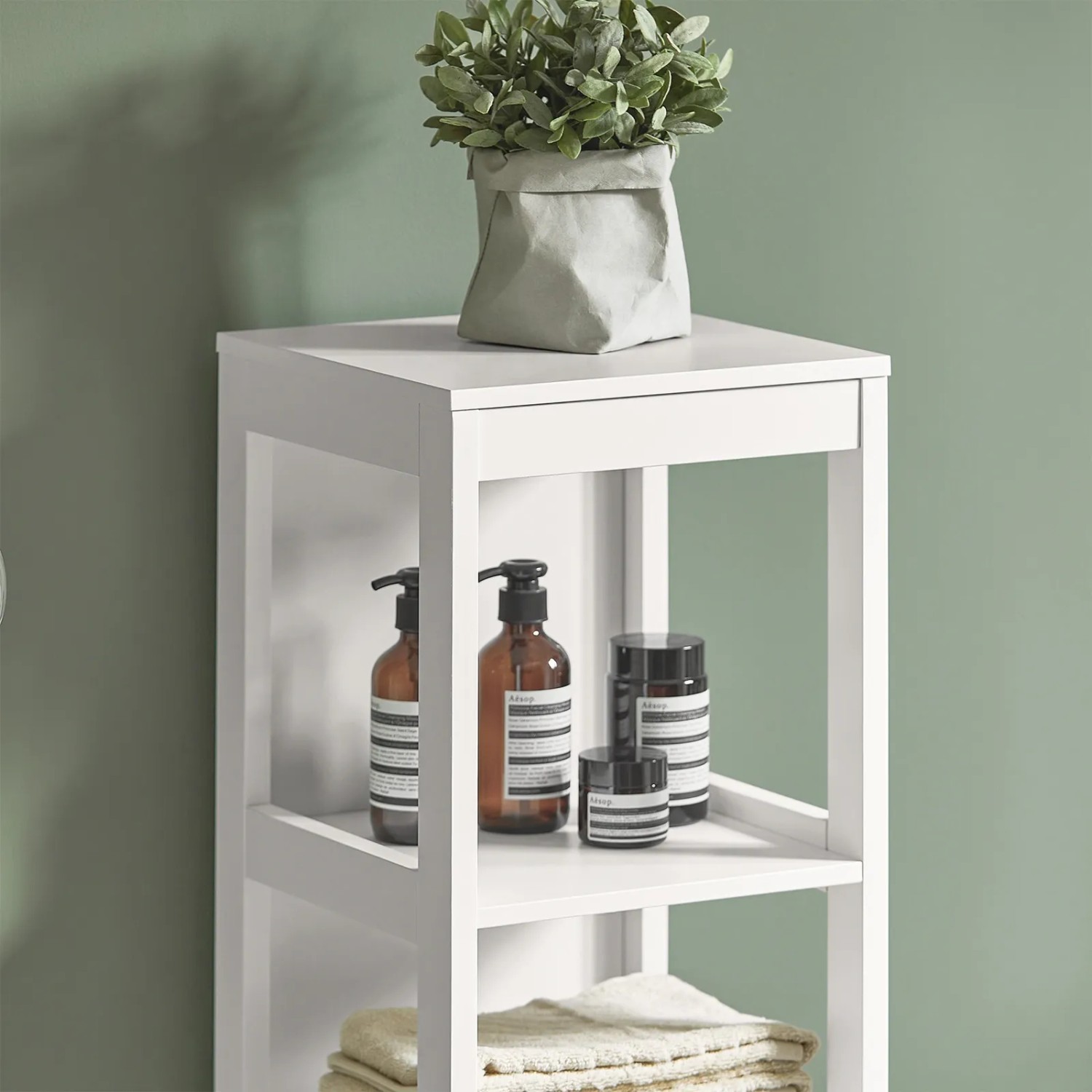 SoBuy Badregal mit 2 Körben FRG126-W Weiß 30 x 144 x 30 cm kaufen bei OBI