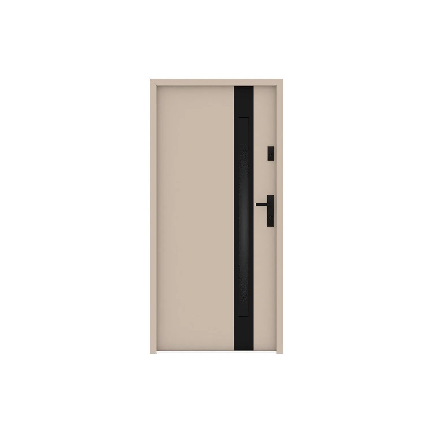 Vente-unique Haustür Braga Schwarz  Beige 95 cm